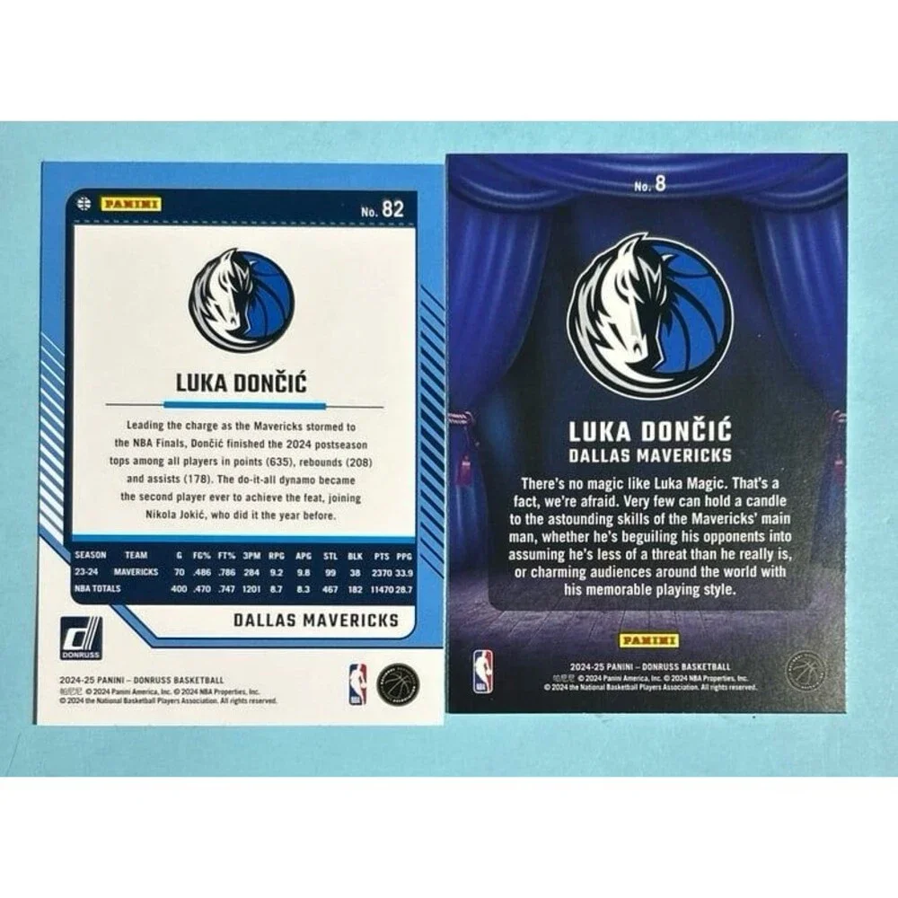 Luka Doncic, Mavericks 2024-25 Panini Magicians #8 & base #82 - Picture 2 of 2